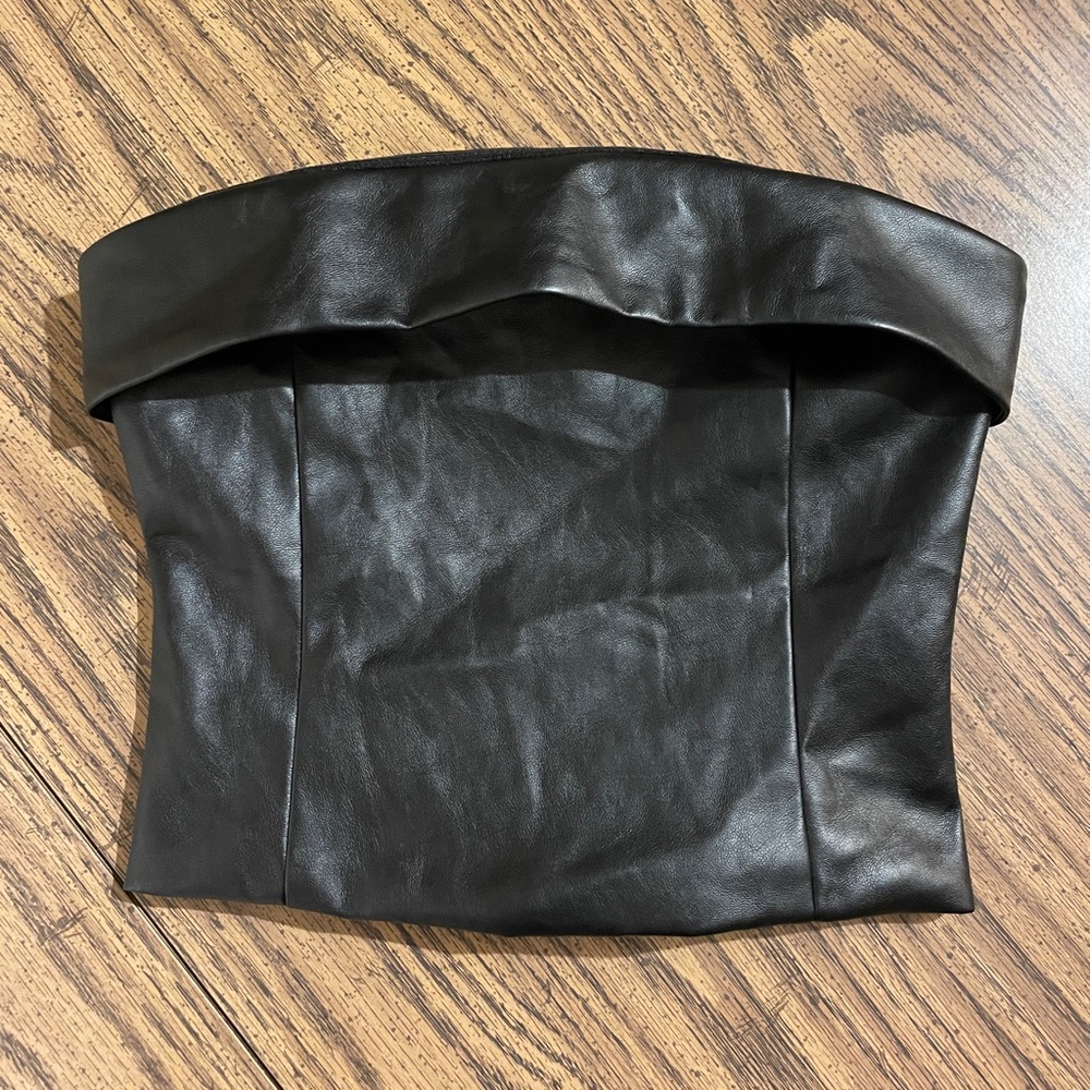 Faux Leather Tube Top